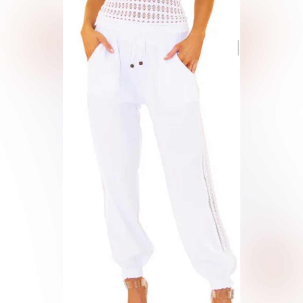 White Peruvian, cotton, baggy pants